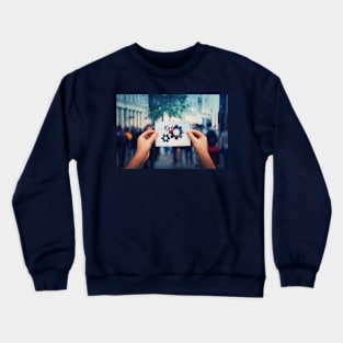 holding gear symbol Crewneck Sweatshirt